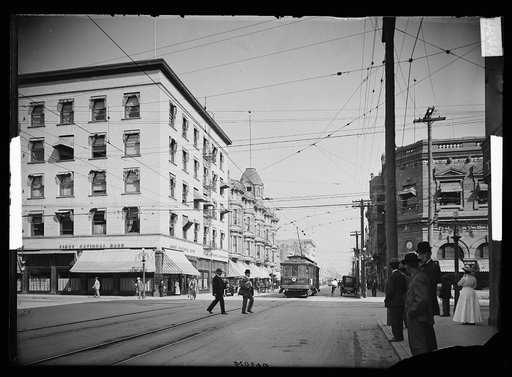 Colorado Street at Fair Oaks Avenue, probably Pasadena, California