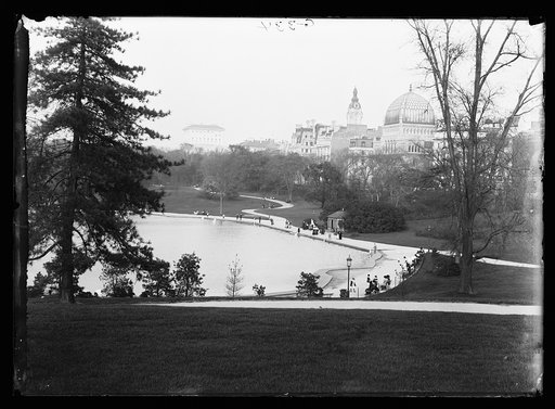 Boat pond and Temple Beth-El, Central Park, New York, N.Y.