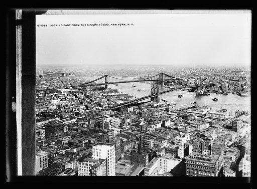 Looking east from the Singer Tower, New York, N.Y.