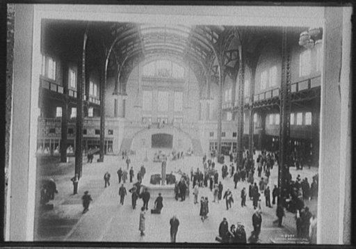 Concourse, railroad station, possibly Chicago, Ill.