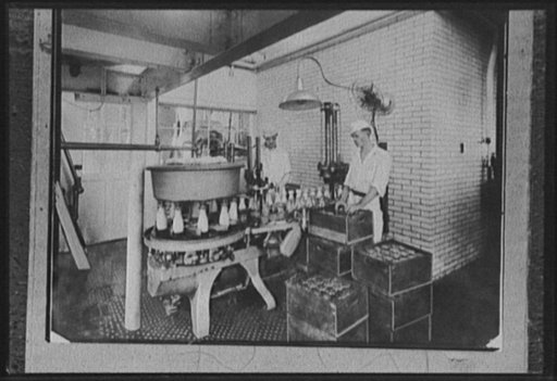 Milk bottling assembly line