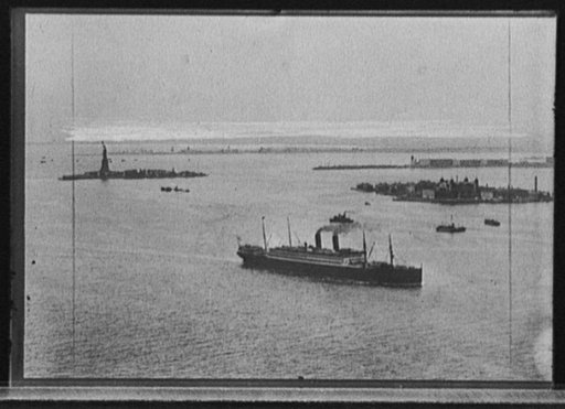 Ellis Island and harbor, New York