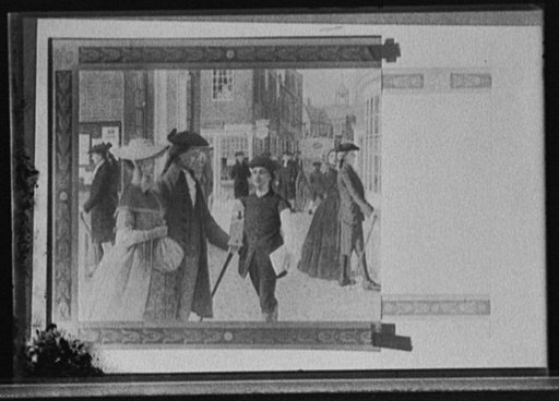 Franklin selling his ballads in the streets of Boston