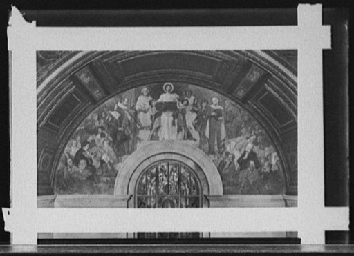 Poetry mural, Detroit Public Library, showing writers