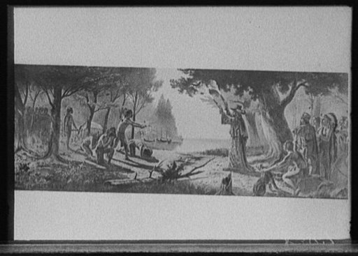 White man demonstrating firearms to Indians
