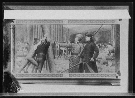 Franklin directing the building of stockade fort