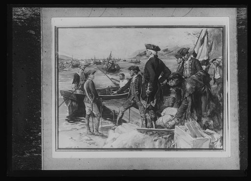 British officer preparing to embark with soldiers