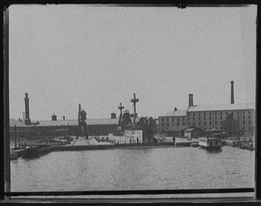 U.S.S. Maine in dry dock, Brooklyn Navy Yard