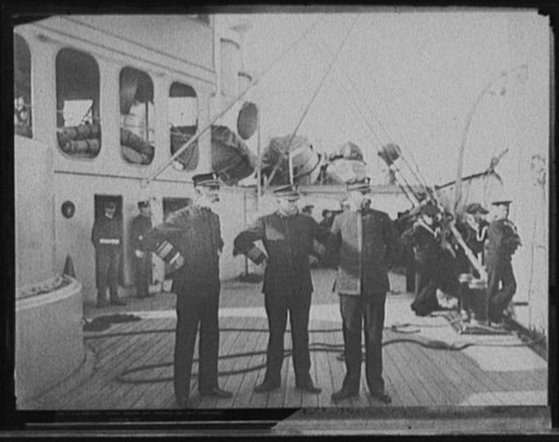 U.S.S. New York, Admiral Sampson, Capt. Chadwick and Lieut. Commander Staunton