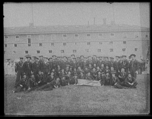 Chicago Naval reserves discharged from U.S.S. Oregon at Charlestown Navy Yard