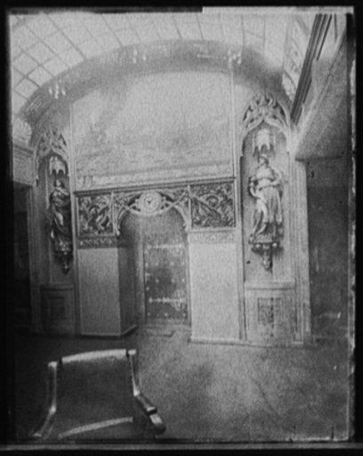S.S. Deutschland, doorway with painting of Hamburg harbor