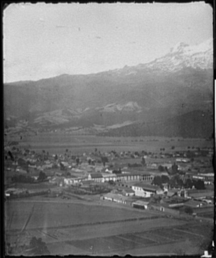 Popocatapetl [i.e. Popocatepetl] and Ixtacchihuatl [i.e. Iztaccihuatl from Amecameca, Mexico