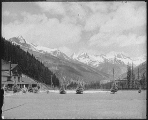 Hermit Range from Glacier House, Selkirk Mtns., British Columbia, Canada