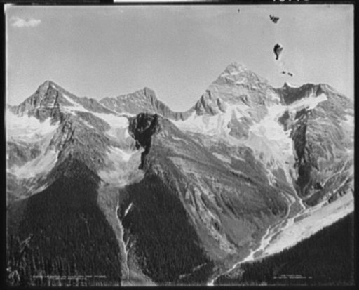 Sir Donald & Eagle Peaks from Mt. Abbot, Selkirk Mts., B.C.