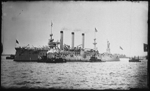 U.S.S. Brooklyn passing Statue of Liberty