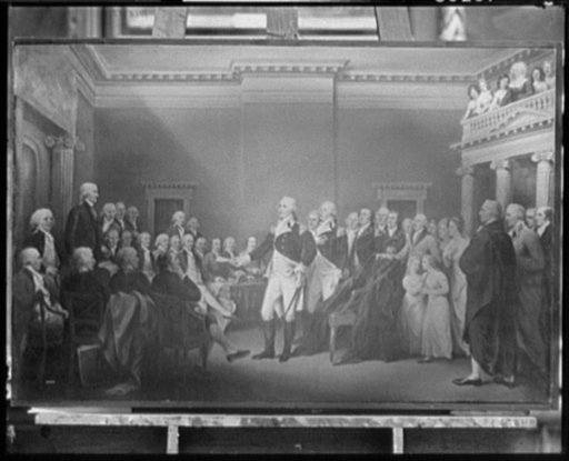 Washington resigning his commission