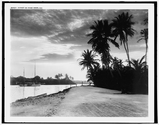 Sunset on Miami River, Fla.