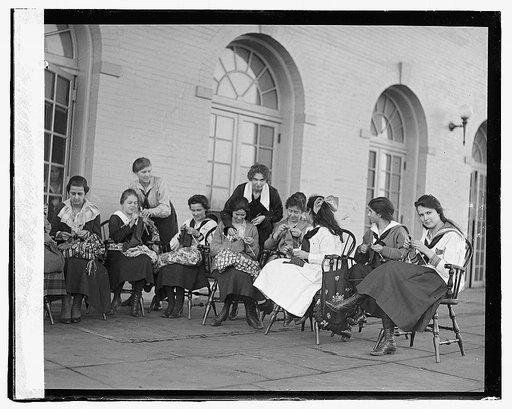 Women knitting,] vocational studies public schools