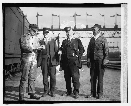 L to R: WM. J. Carss, Patrick McLane, WM. J. Burke, Jus. G. Cooper
