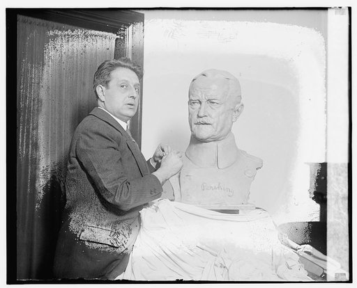 Edgardo Simone & Bust of Gen'l Pershing