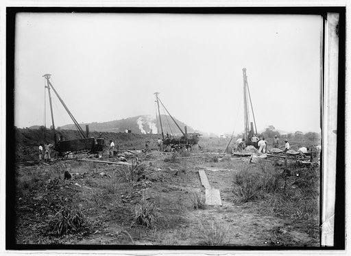 Panama Canal. U.S. Naval radio station Balboa driling for [...