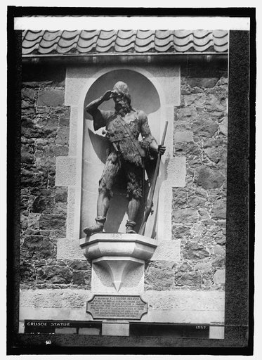 Statue erected to Robinson Crusoe on San Fernandiz Island, Chile