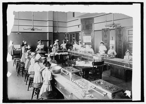 Cooking laboratory in elementary school, New York