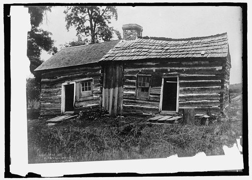 Last home of Lincoln's parents near [...], Cole County, Ill. Built in 1831, father died 1851, mother in 1869. Lincoln visited his mother in this cabin [...