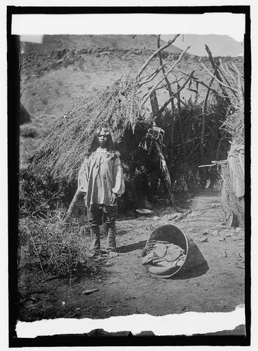 Kahn in tent of the Pinte Indians