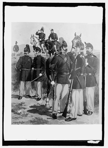 U.S. Army uniform, 1872-81, Ofc., enlisted men, cav., art., [...