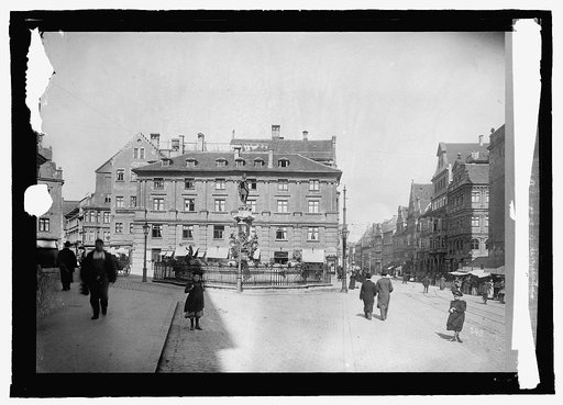 Germany, Augsburg. Fountain of Augustus with Egg Market