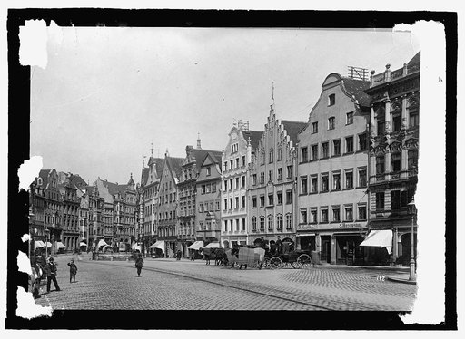 Germany, Augsburg. Maximillia St. with Mercury fountain