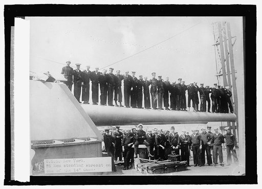 U.S.S. New York. 26 men standing in one of the [...