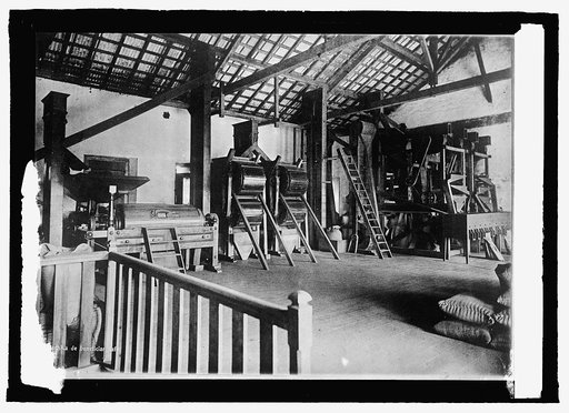 Brazil, a coffee warehouse in Santos