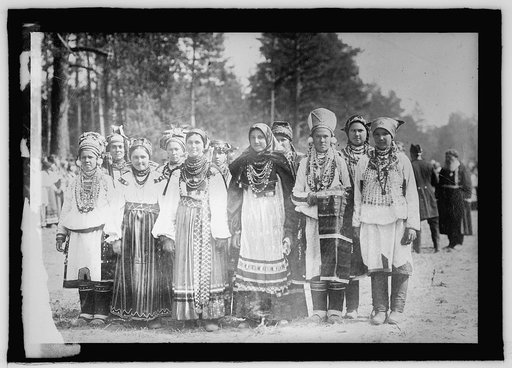 Russian peasant girls in holiday attire
