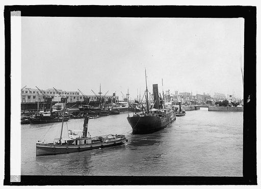 Argentine steamer passing through basin to dock at Buenos Aires
