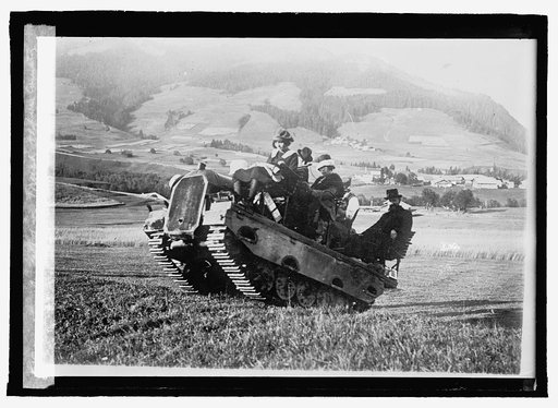 Tank used in French alpine country as a sightseeing car