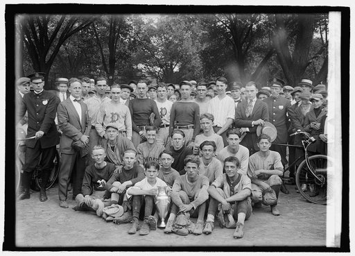Sports team with trophy