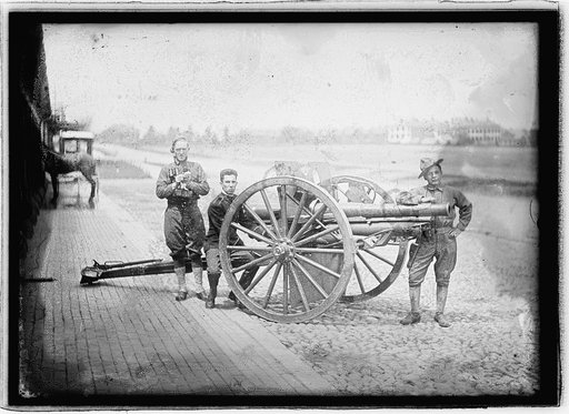 Men with artillery