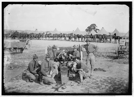 Men with artillery