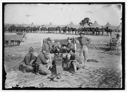 Men with artillery