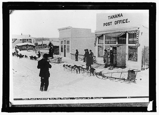 U.S. Mail, Tanana, Alaska, mail teams leave for the interior