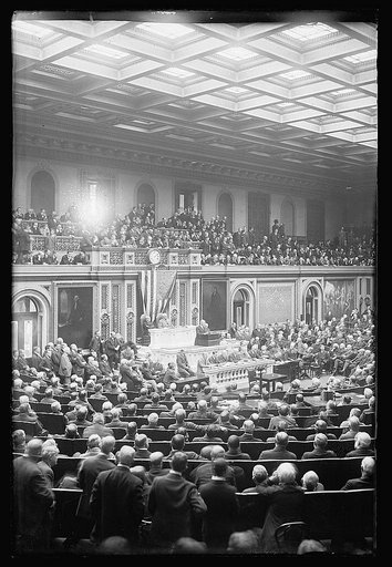 Pres. Wilson addresses Congress, break with Germany, [Washington, D.C.