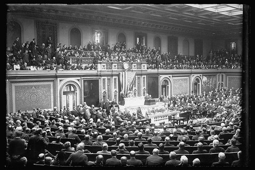Pres. Wilson addresses Congress, break with Germany, [Washington, D.C.