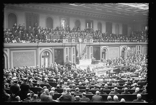Pres. Wilson addresses Congress, break with Germany, [Washington, D.C.