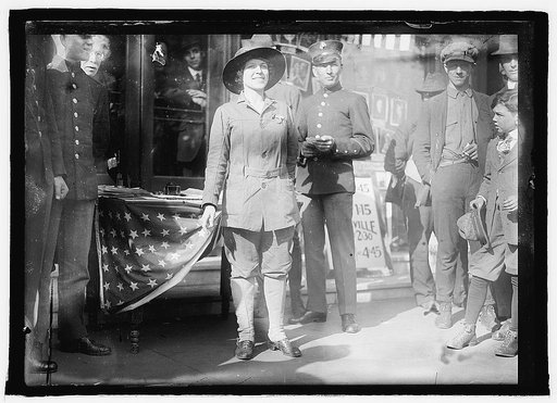 Miss Dora Rodrigues recruiting, World War I