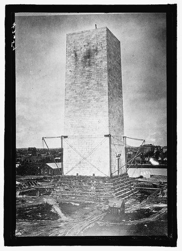 Wash. Monument under construction, [Washington, D.C.