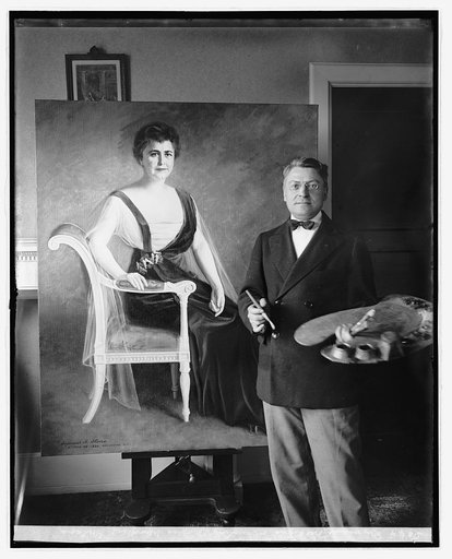Seymour M. Stone & painting of Mrs. Woodrow Wilson