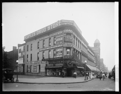 Peoples Drug Store, 929 7 St., exterior, c 1921, [Washington, D.C.