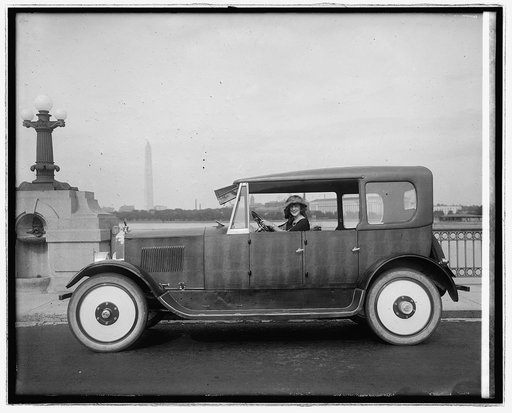 Mrgt. Gorman in Birmingham car [Washington monument, Washington, D.C., in background